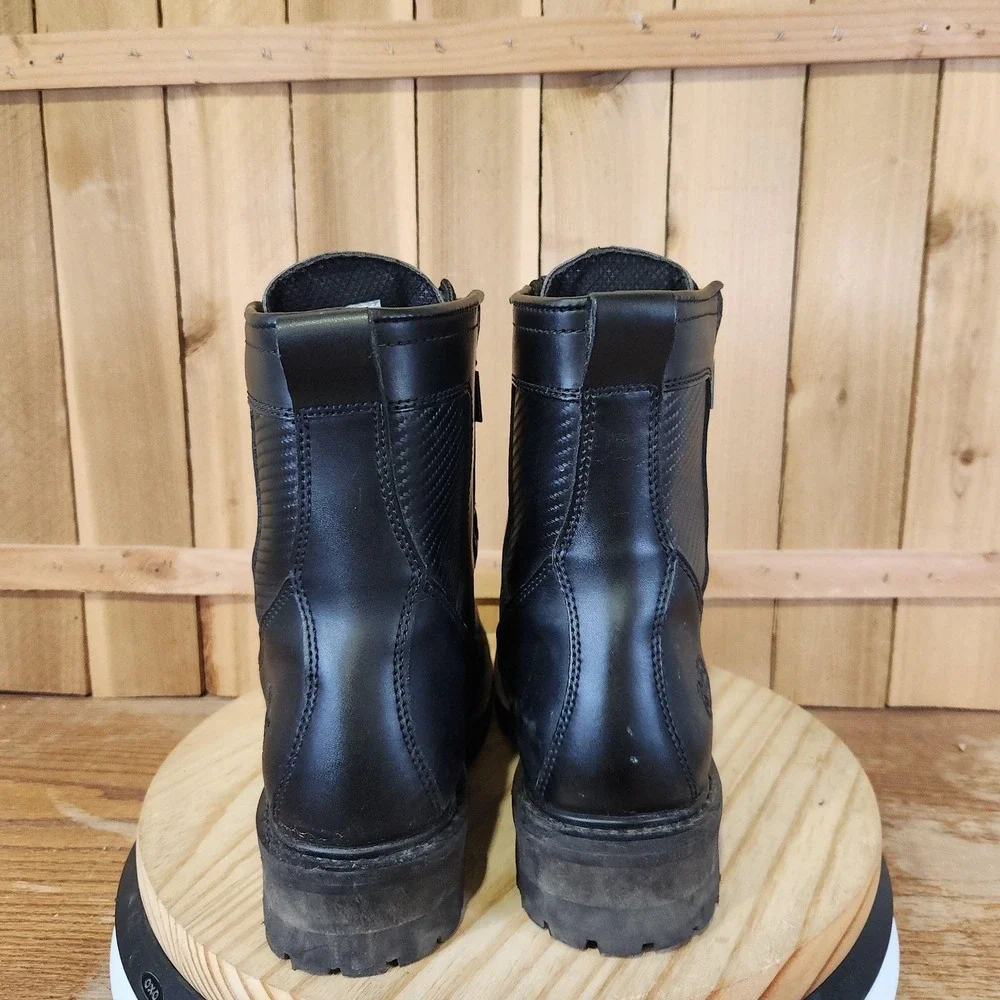 Milwaukee Motorcycle Trooper Boots Mens 12EE Black Leather Biker Side Zip